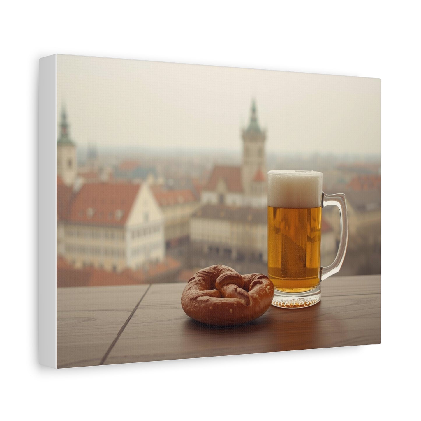 Oktoberfest Beer & Pretzel in Munich - Canvas Wall Art