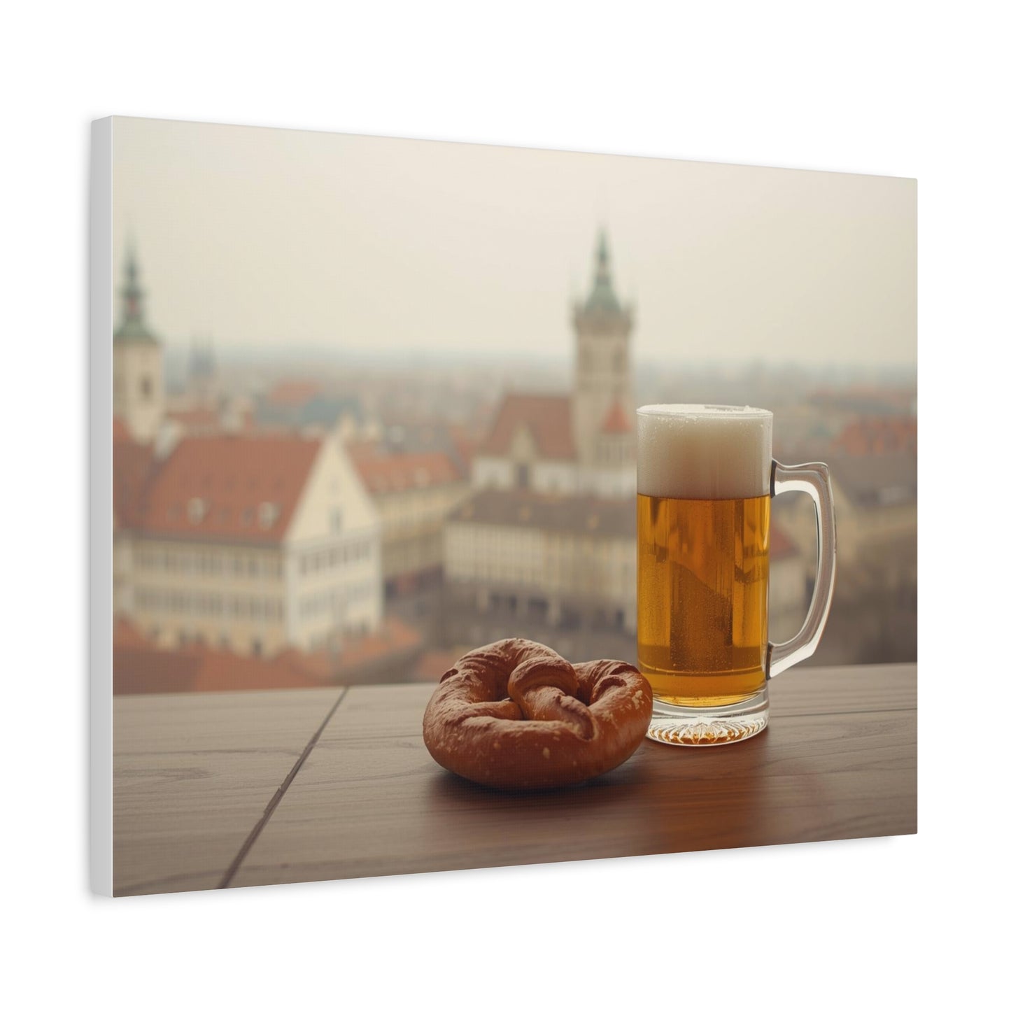 Oktoberfest Beer & Pretzel in Munich - Canvas Wall Art