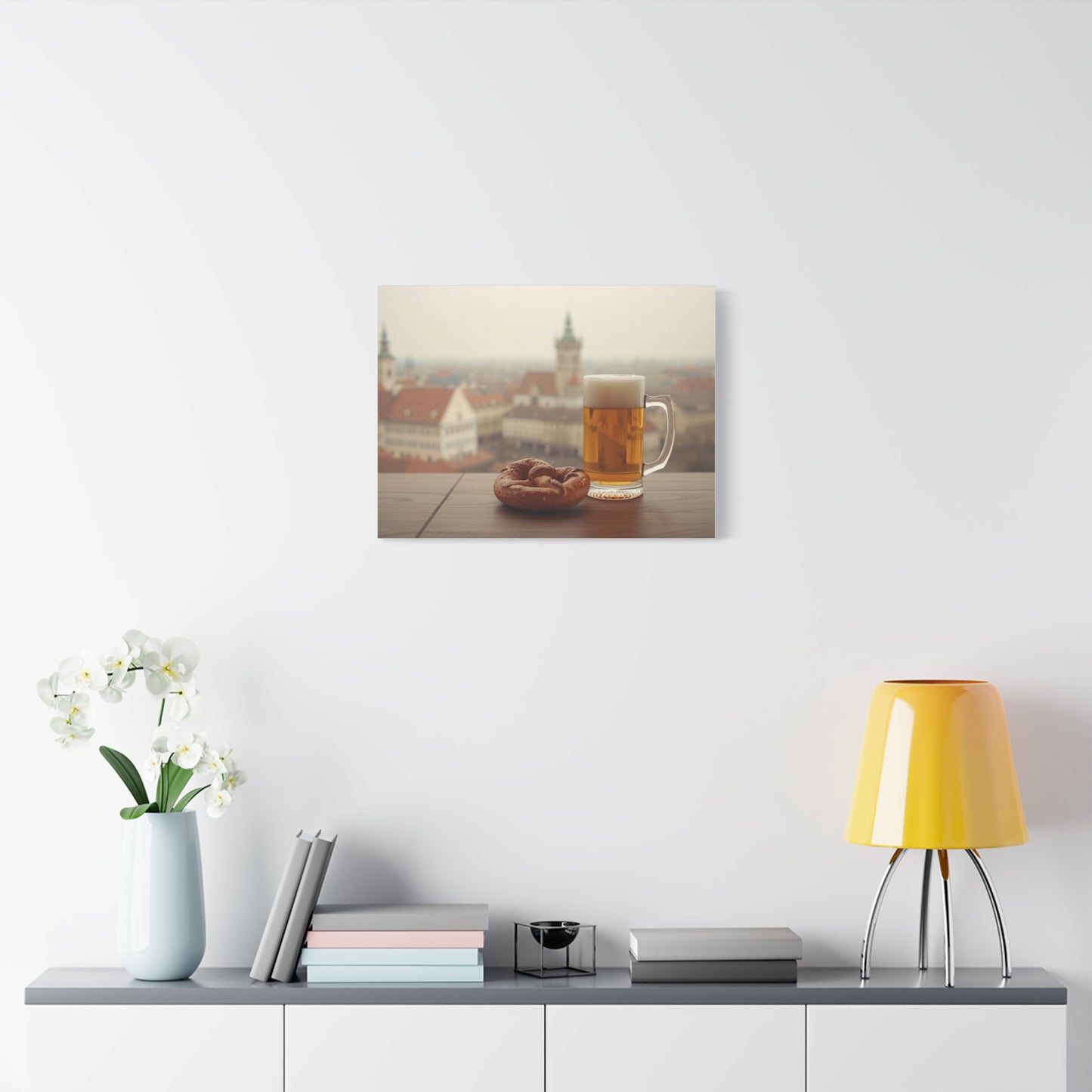 Oktoberfest Beer & Pretzel in Munich - Canvas Wall Art