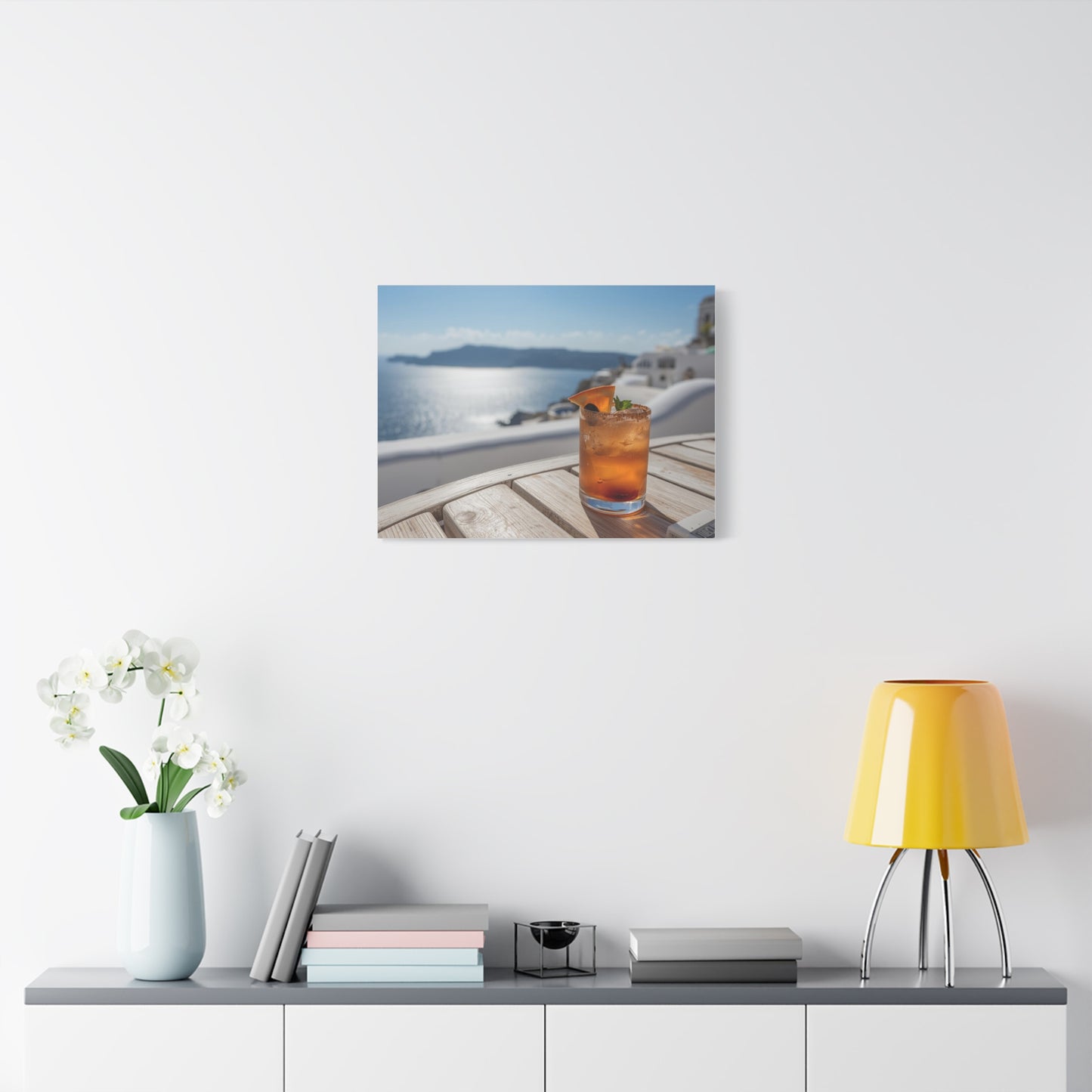 Old Fashioned in Santorini — Canvas Wall Art