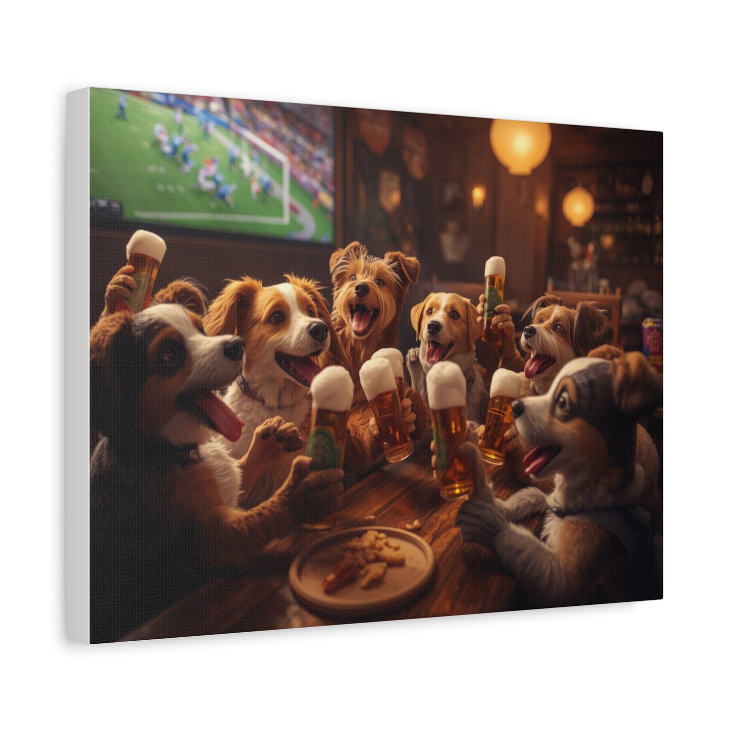 Corgi Pub Night - Matte Canvas Wall Art