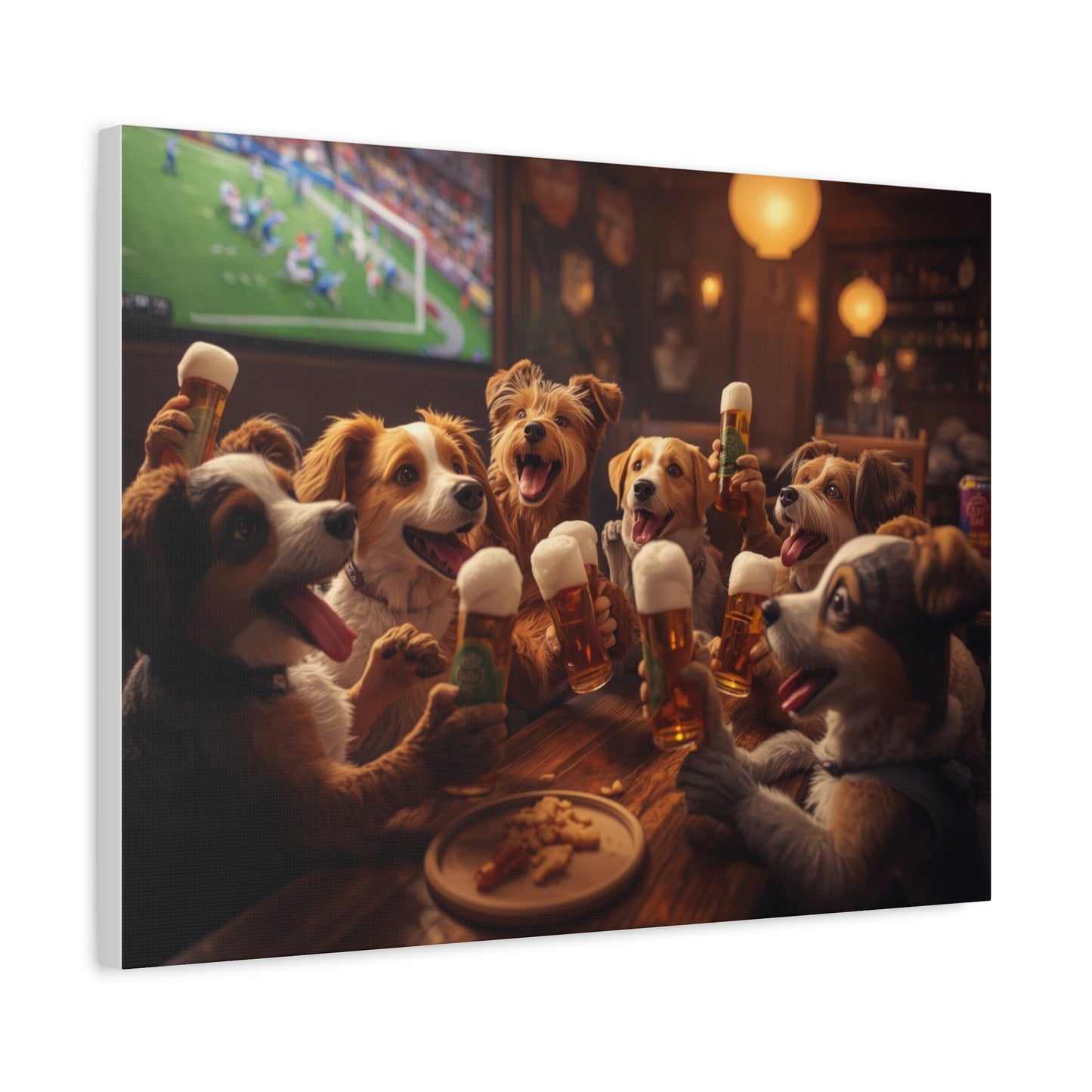 Corgi Pub Night - Matte Canvas Wall Art