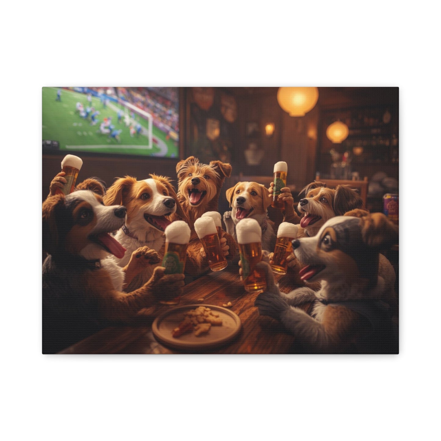 Corgi Pub Night - Matte Canvas Wall Art