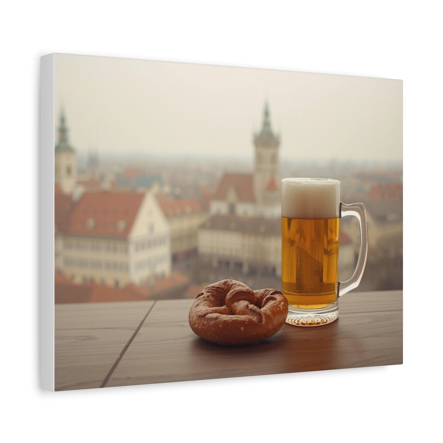 Oktoberfest Beer & Pretzel in Munich - Canvas Wall Art