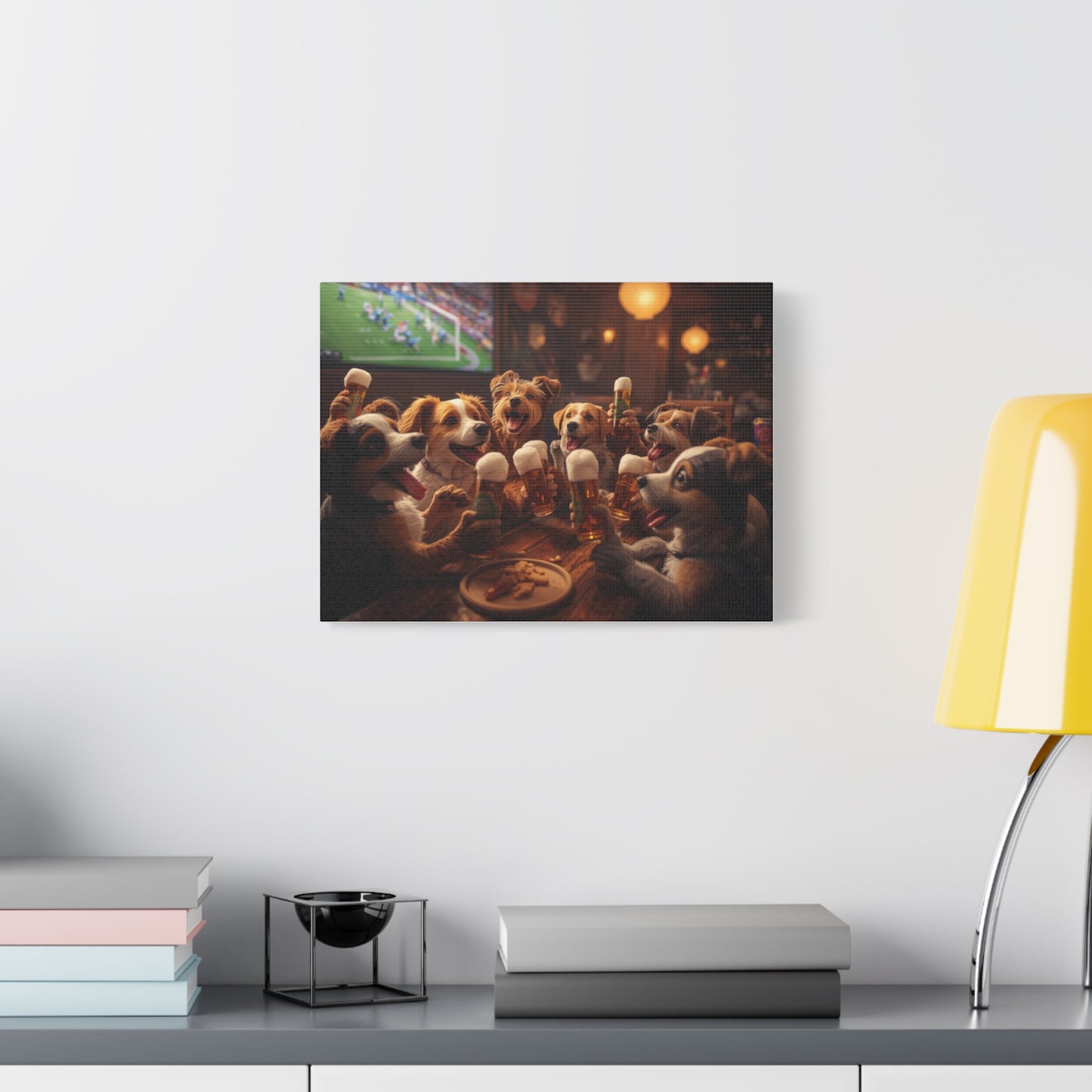 Corgi Pub Night - Matte Canvas Wall Art