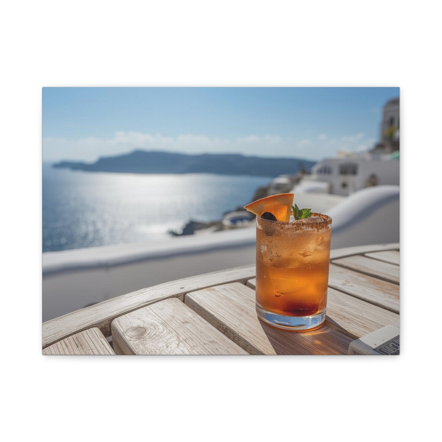 Old Fashioned in Santorini — Canvas Wall Art