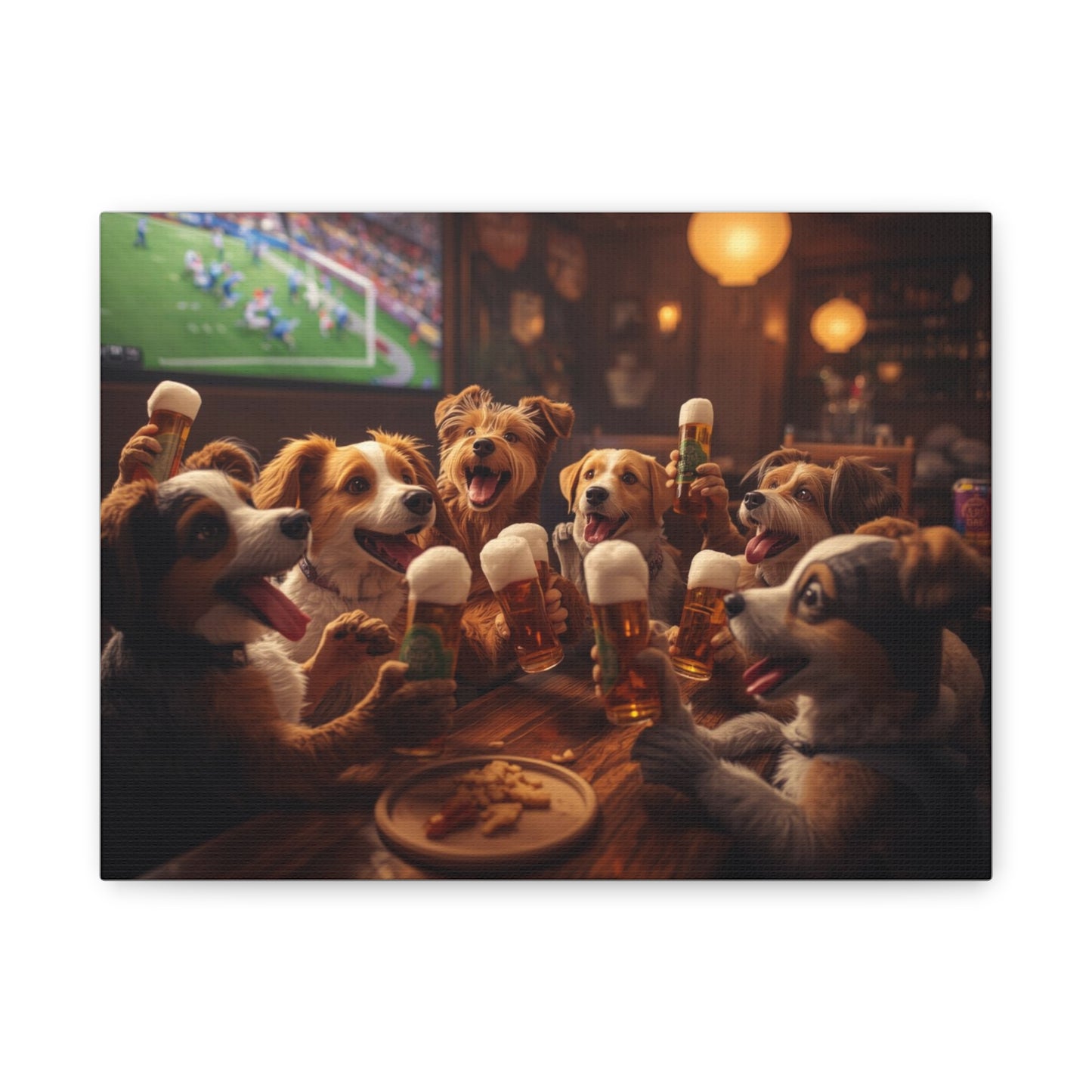 Corgi Pub Night - Matte Canvas Wall Art