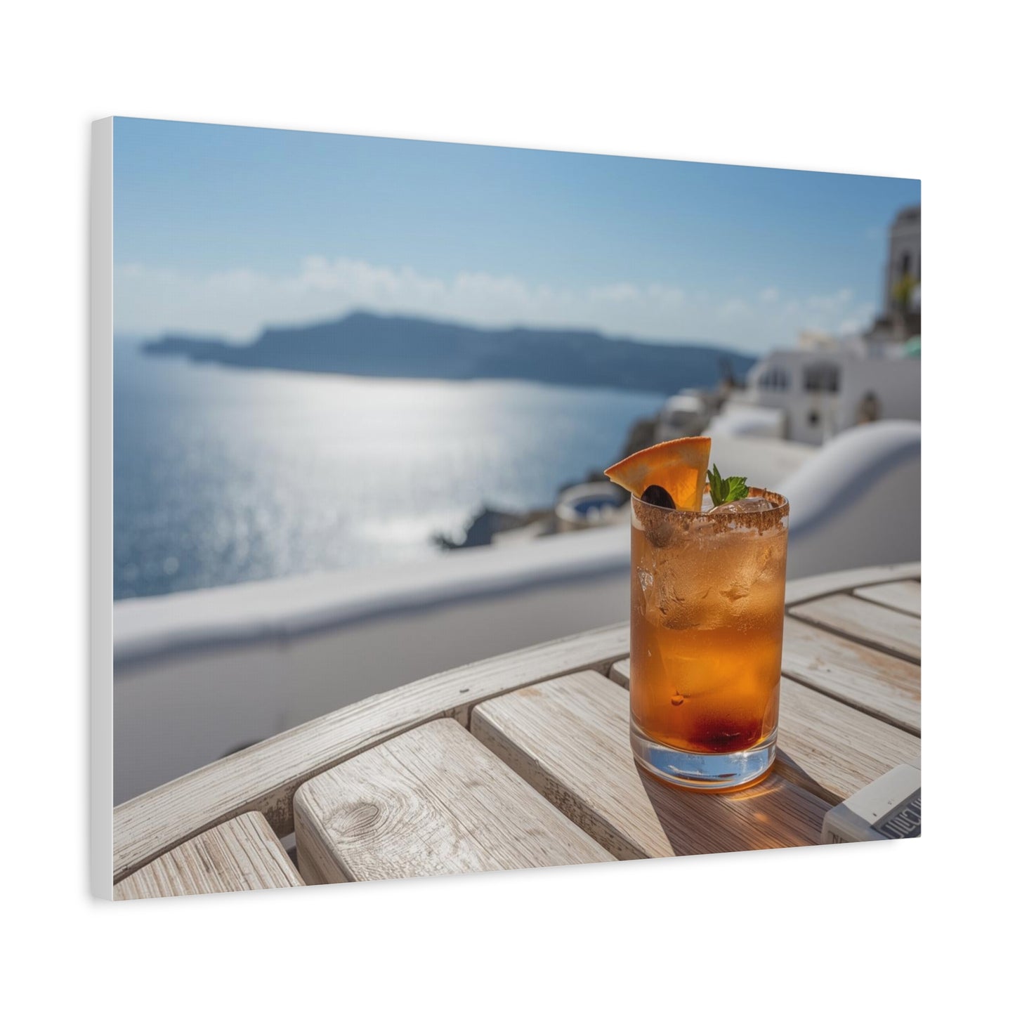 Old Fashioned in Santorini — Canvas Wall Art