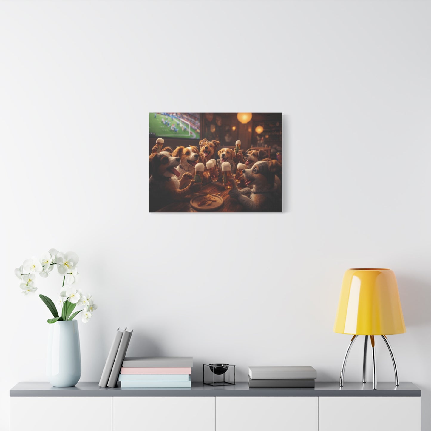 Corgi Pub Night - Matte Canvas Wall Art