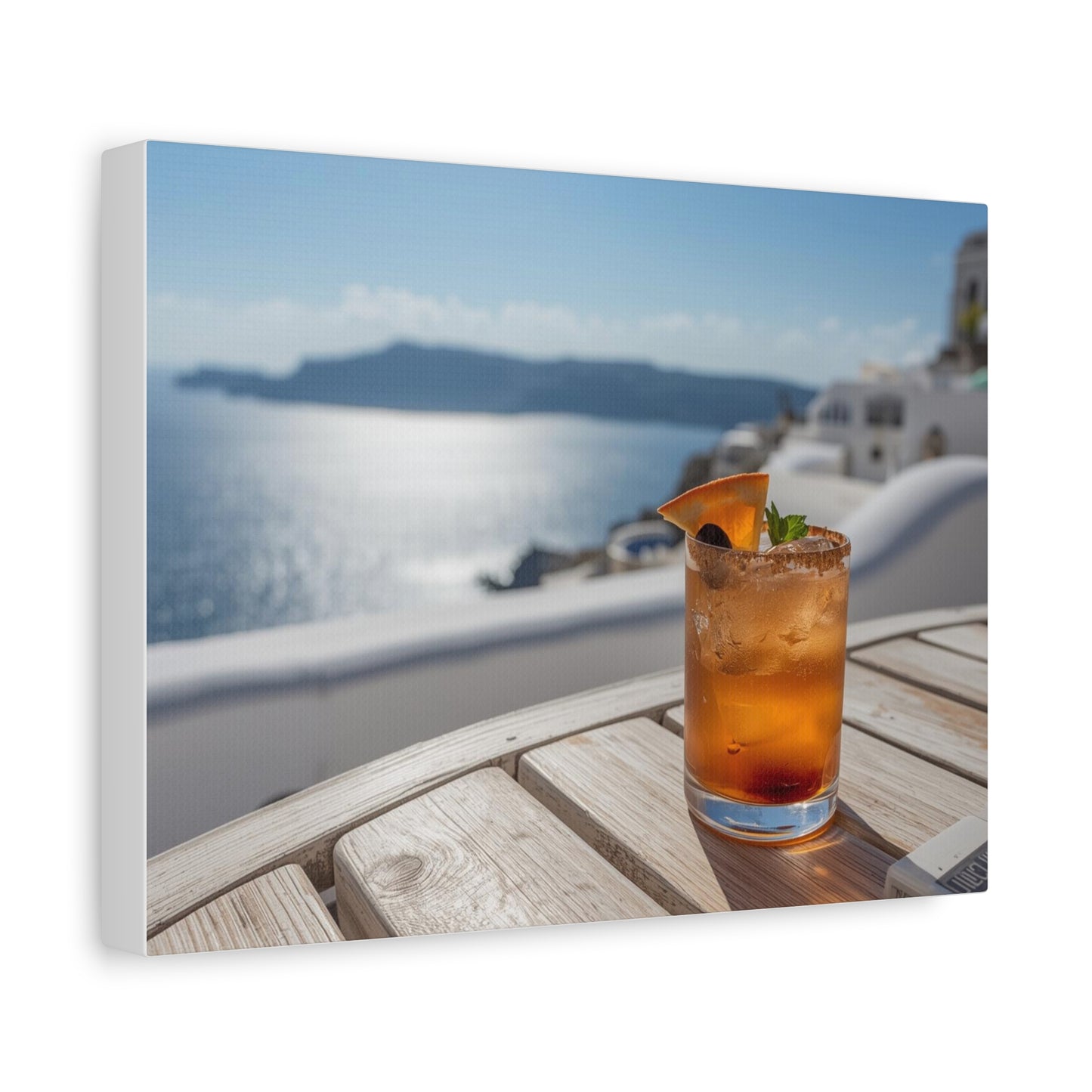 Old Fashioned in Santorini — Canvas Wall Art
