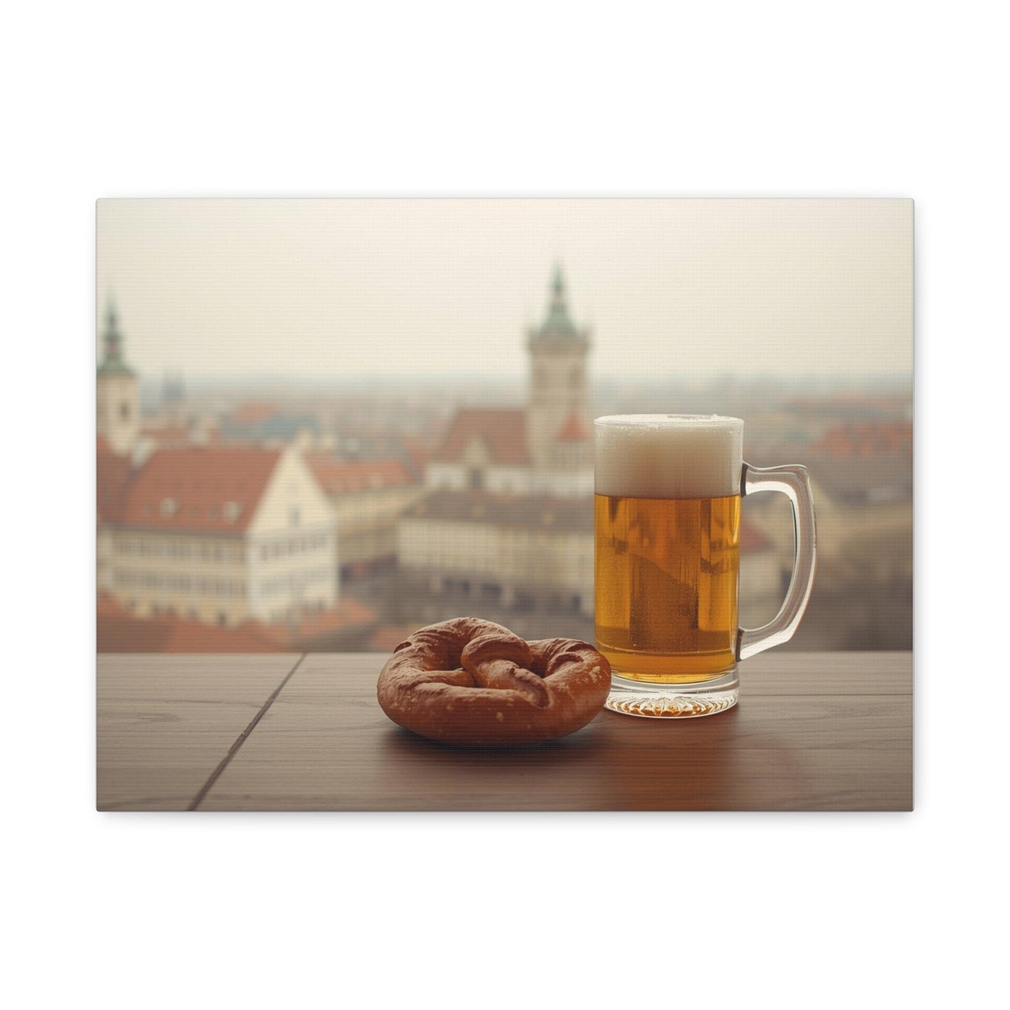 Oktoberfest Beer & Pretzel in Munich - Canvas Wall Art