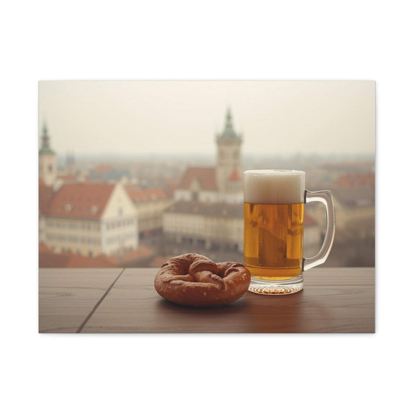 Oktoberfest Beer & Pretzel in Munich - Canvas Wall Art