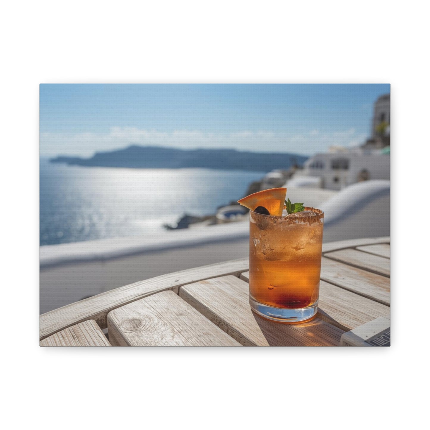 Old Fashioned in Santorini — Canvas Wall Art