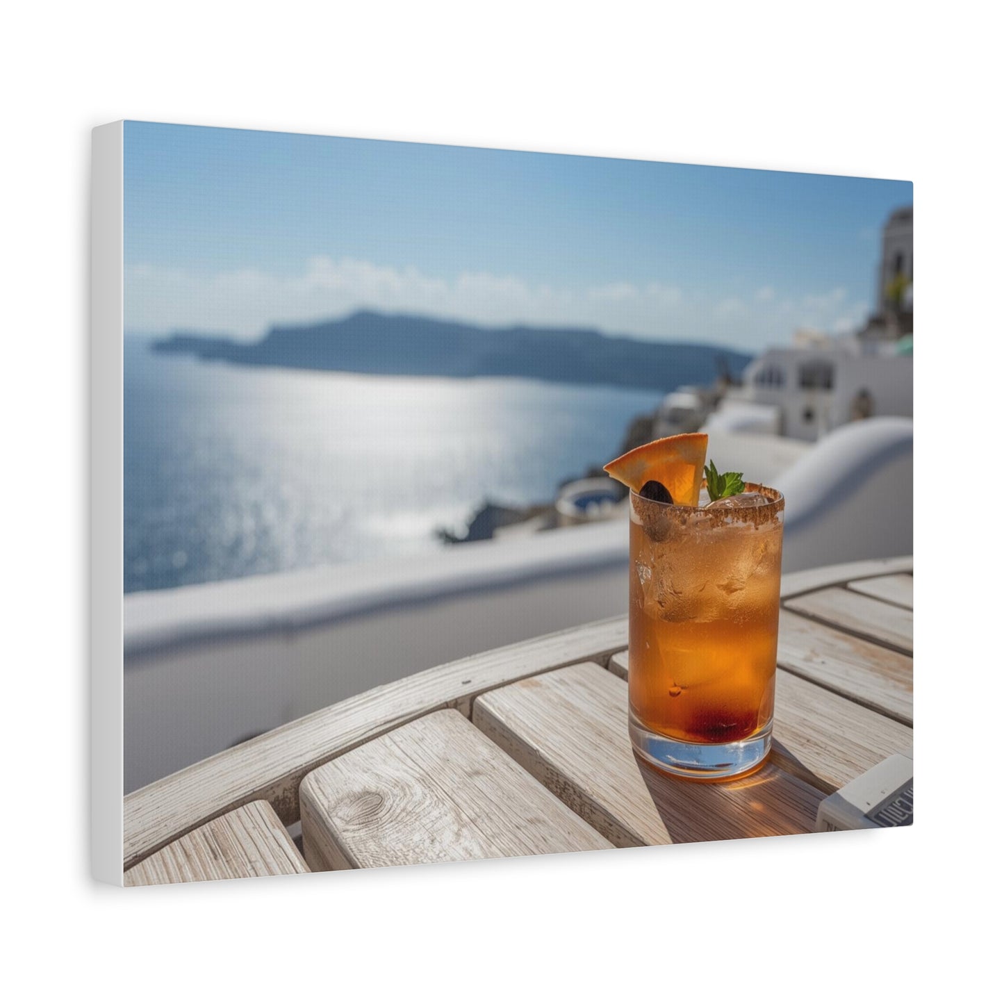 Old Fashioned in Santorini — Canvas Wall Art