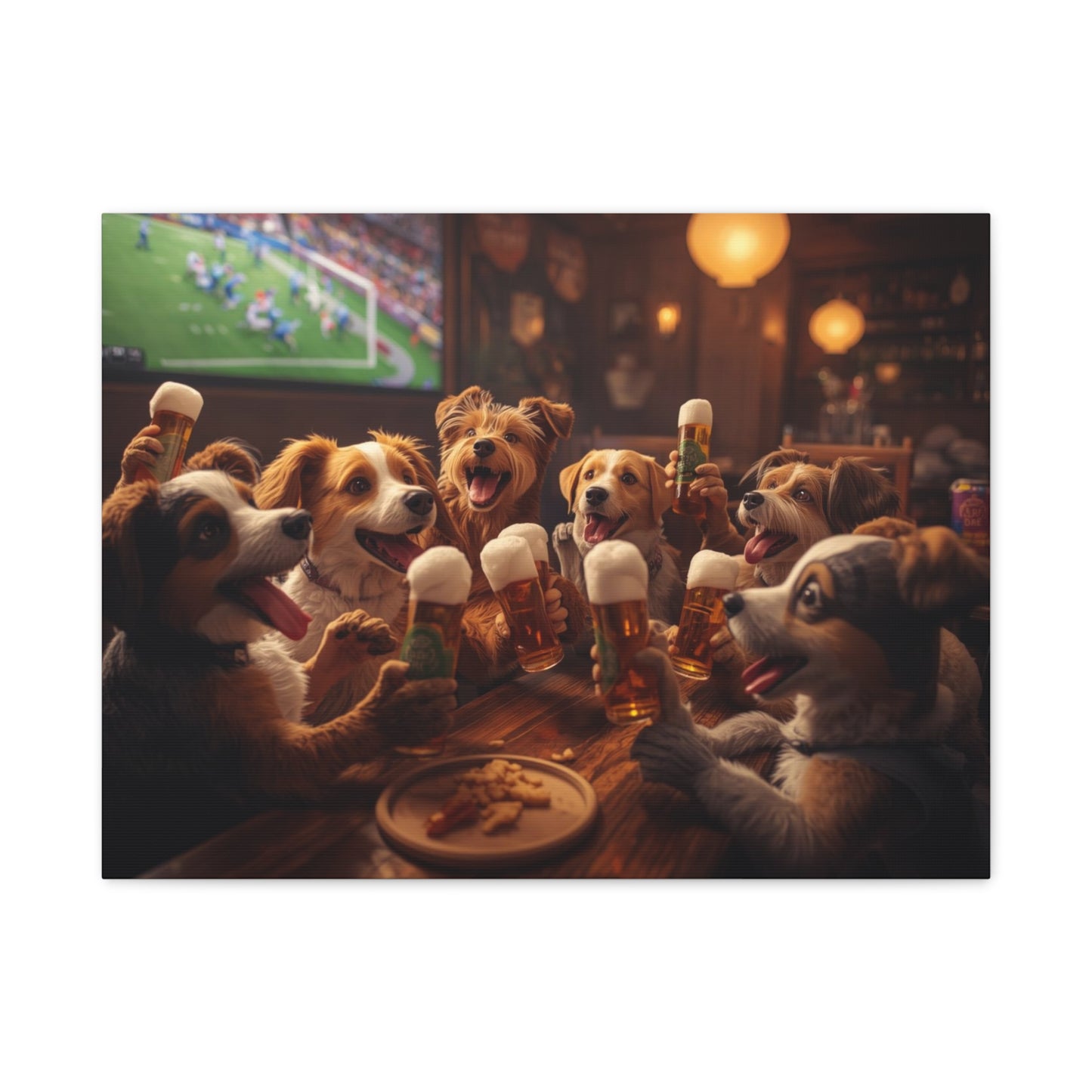 Corgi Pub Night - Matte Canvas Wall Art