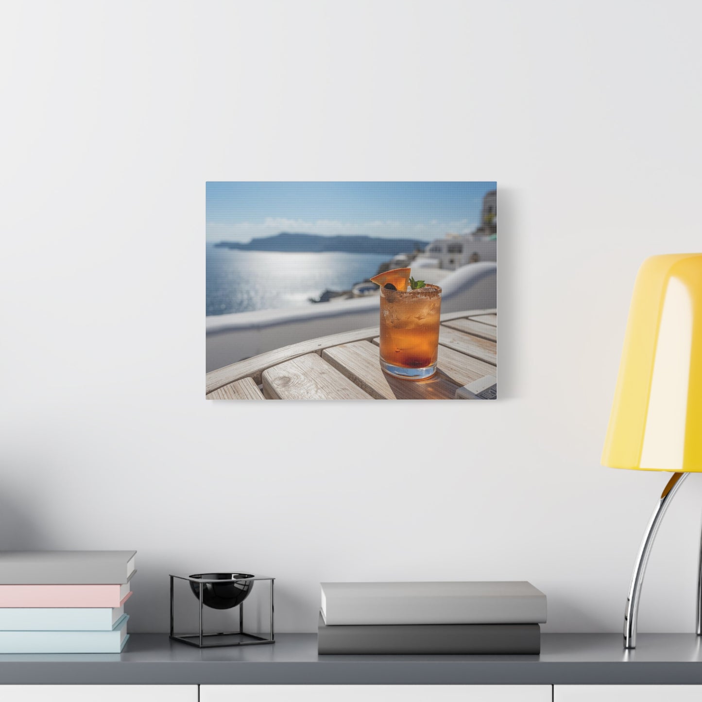 Old Fashioned in Santorini — Canvas Wall Art