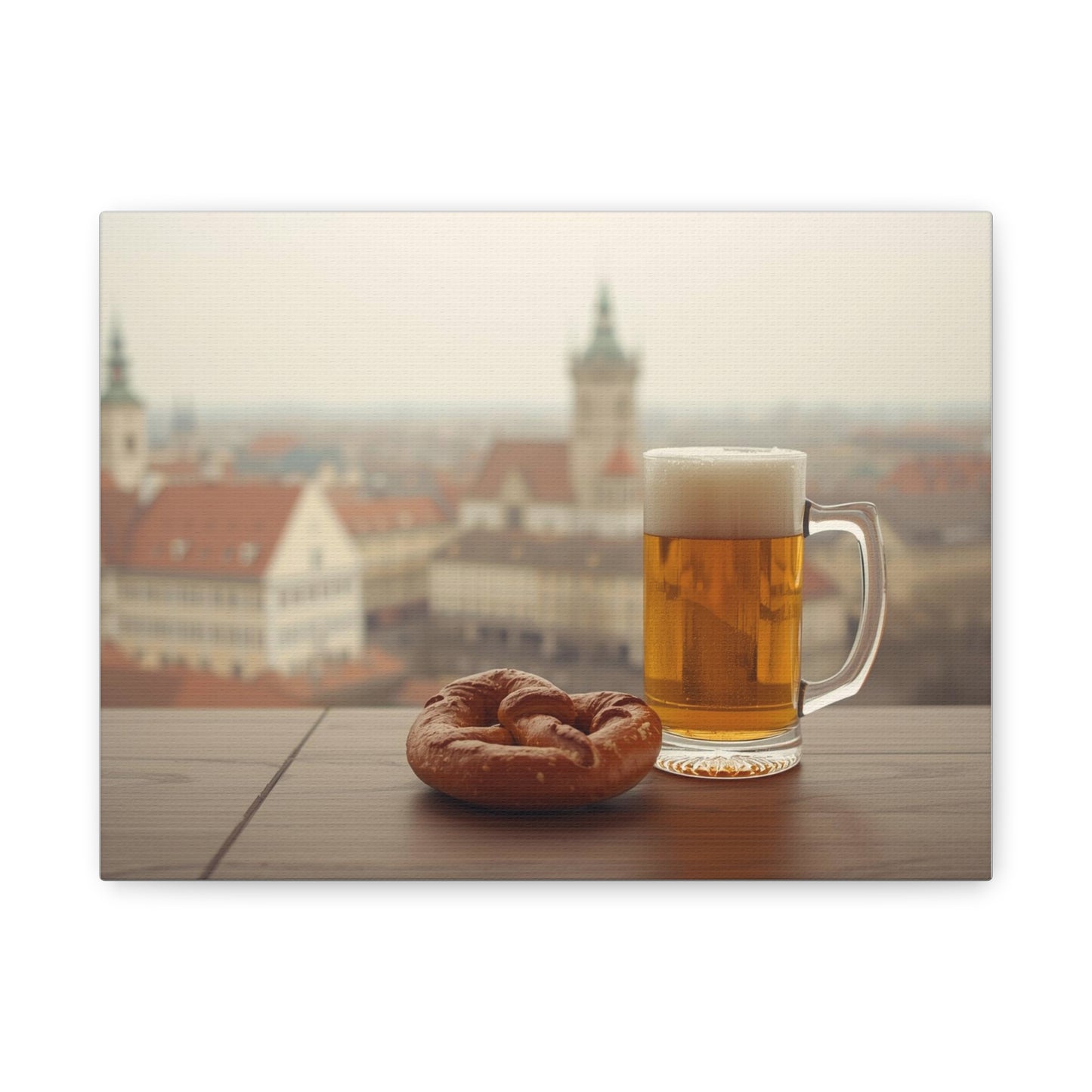 Oktoberfest Beer & Pretzel in Munich - Canvas Wall Art